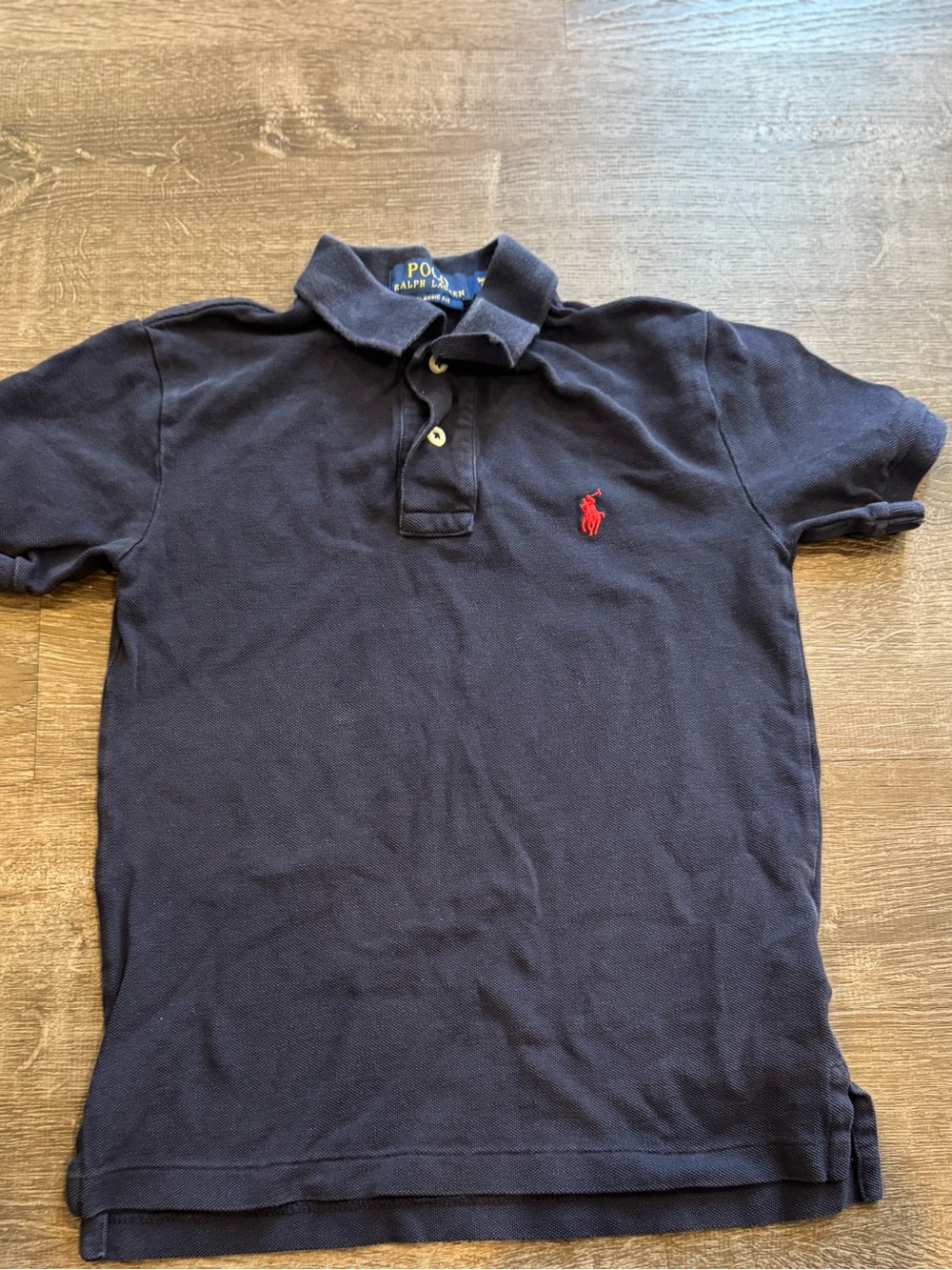 Polo by Ralph Lauren Navy Blue Polo Shirt with Red Pony Logo